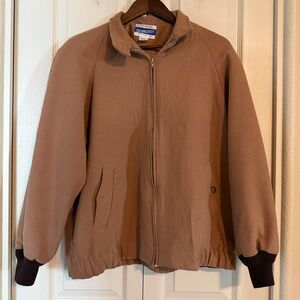 Pendleton Women's Tan and Brown Vintage Coat Jacket. Sz Large 100% PURE NEW WOOL